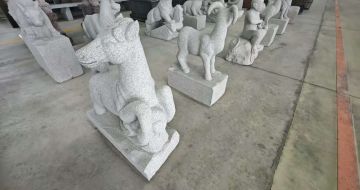 无锡芝麻白雕刻 十二生肖 异形雕刻