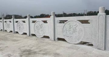 无锡芝麻白河道栏杆 石材栏杆