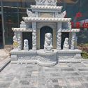 无锡芝麻白中国黑石材套墓 花岗岩墓碑