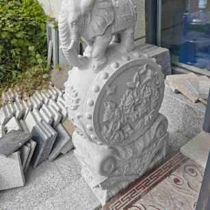 无锡芝麻白抱鼓石 庭院抱鼓石