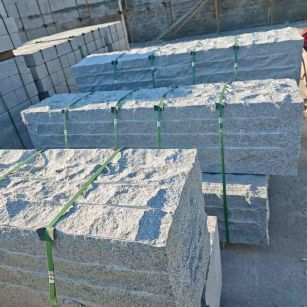 无锡芝麻白自然面整石 坐凳