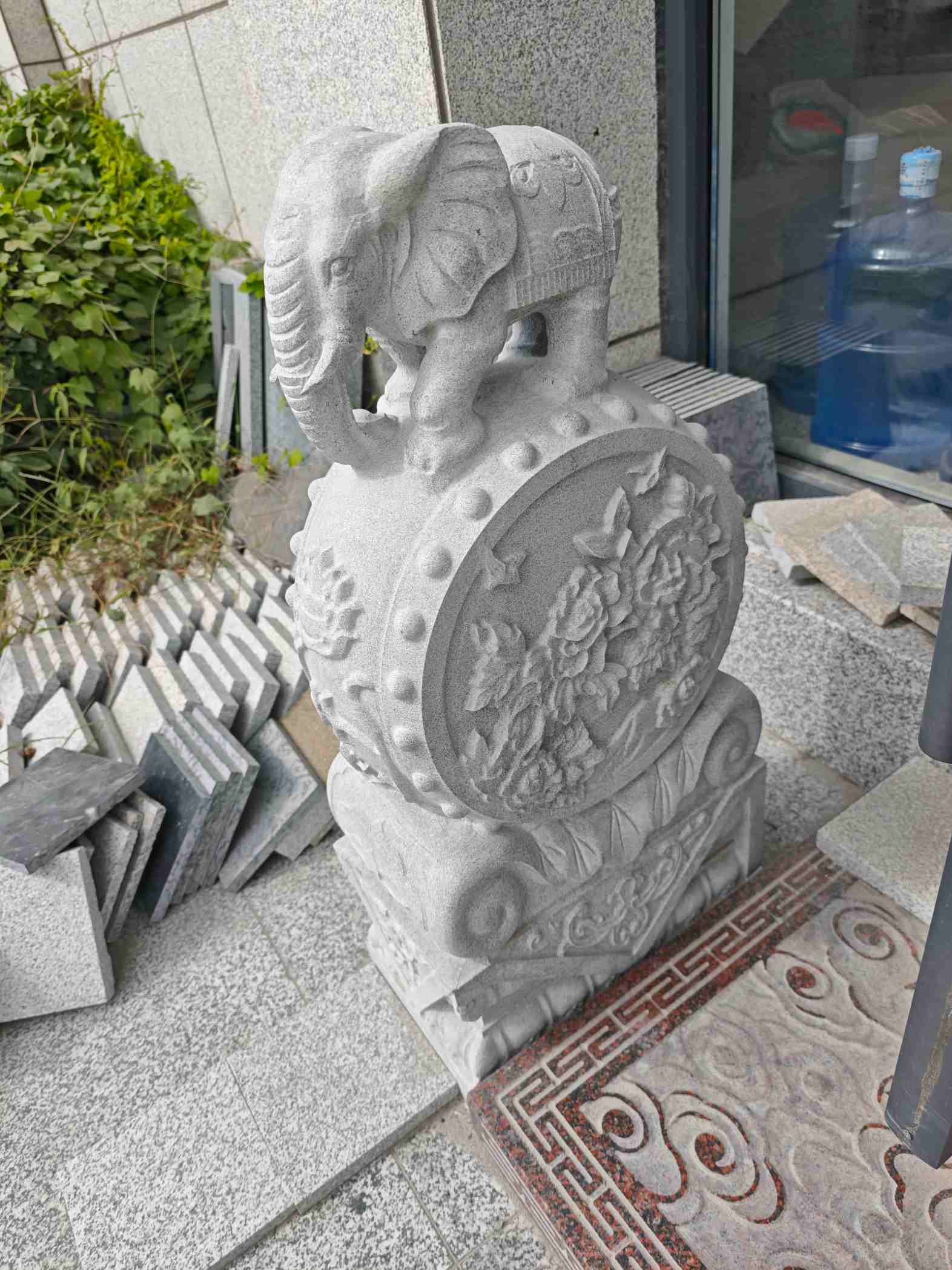 无锡芝麻白抱鼓石 庭院抱鼓石