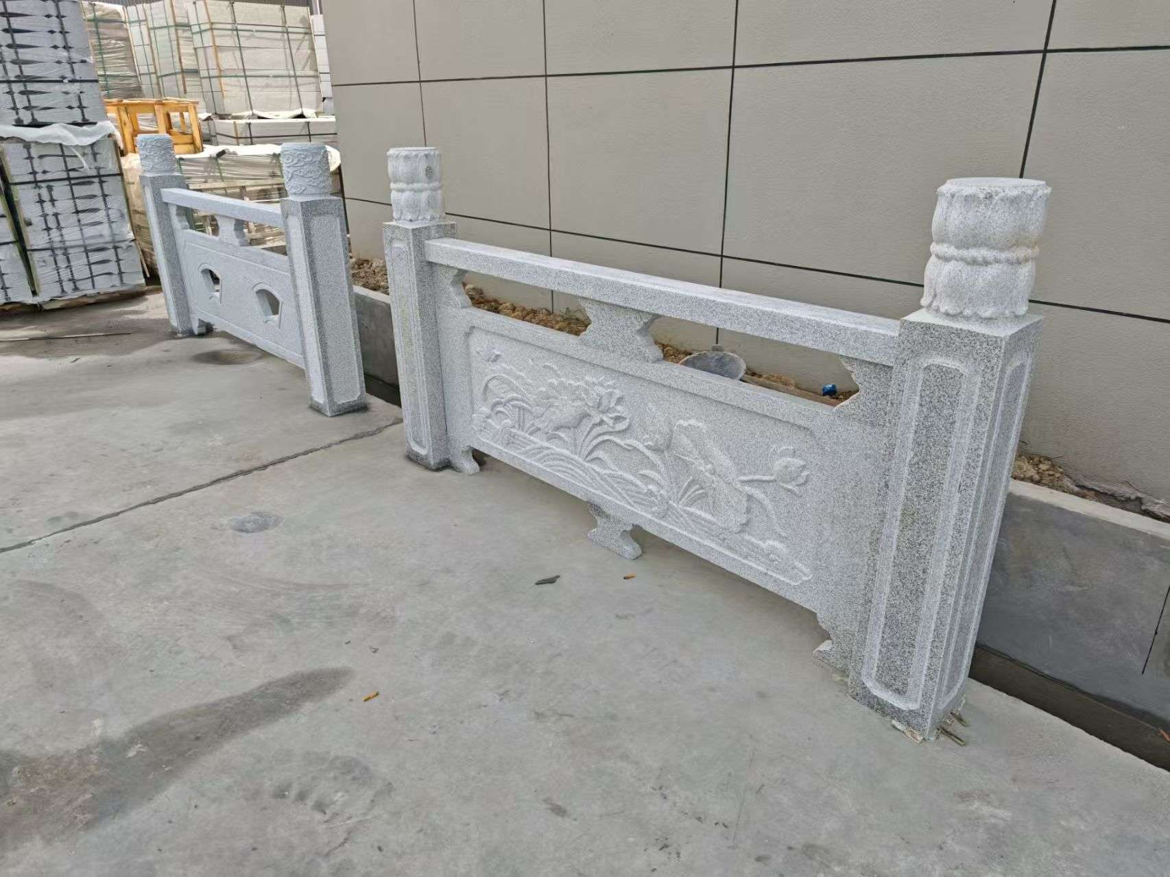 无锡芝麻白河道栏杆 石材栏杆